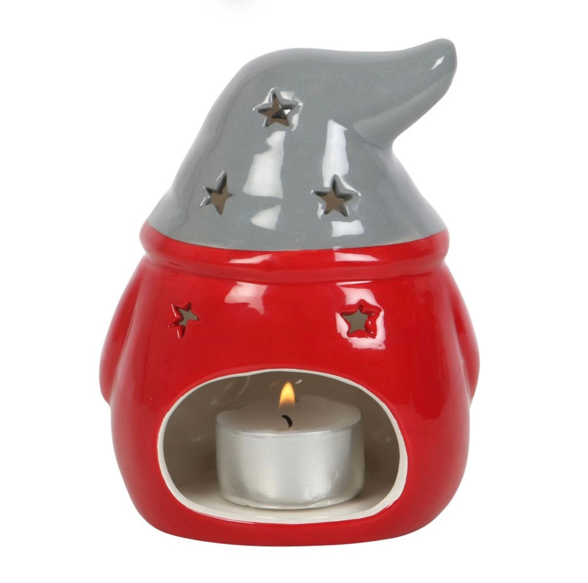 RED AND GREY GONK TEALIGHT HOLDER