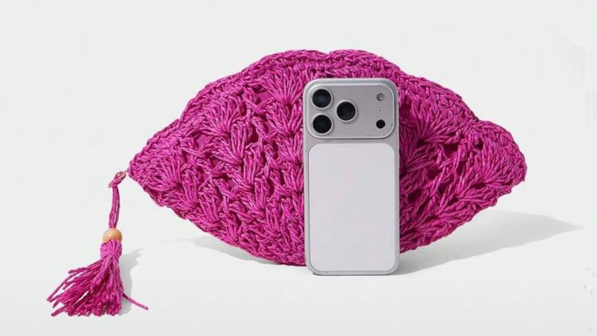 Pink Shell Clutch Bag