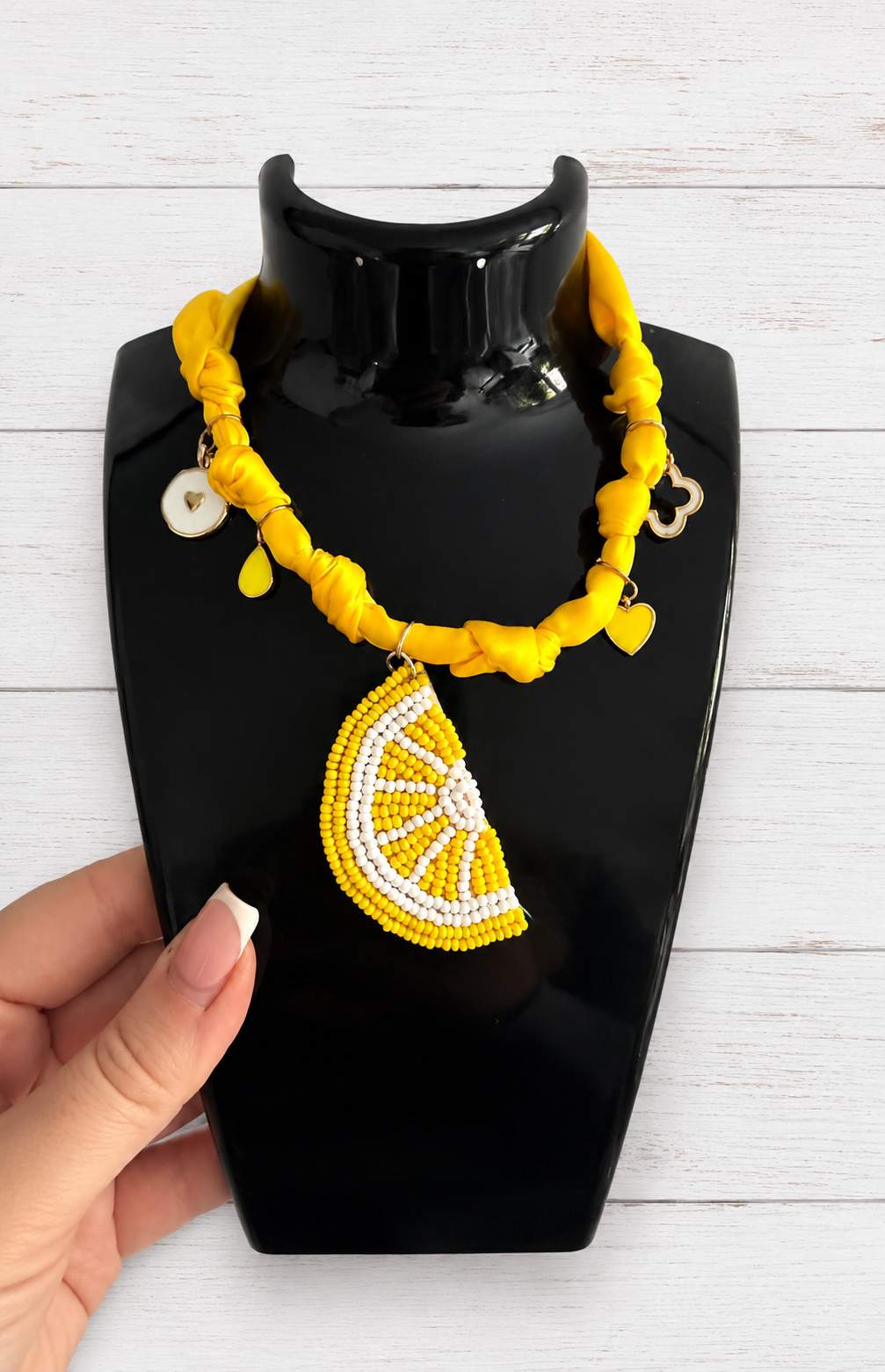 Lemon Silk Statement Necklace