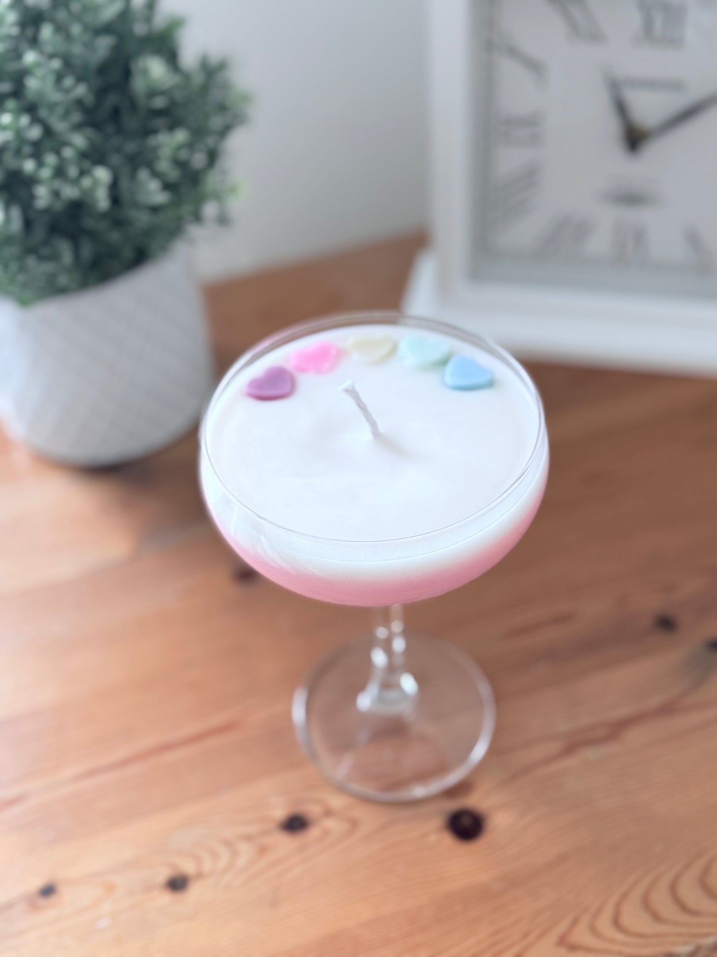 Love Hearts Martini Candle