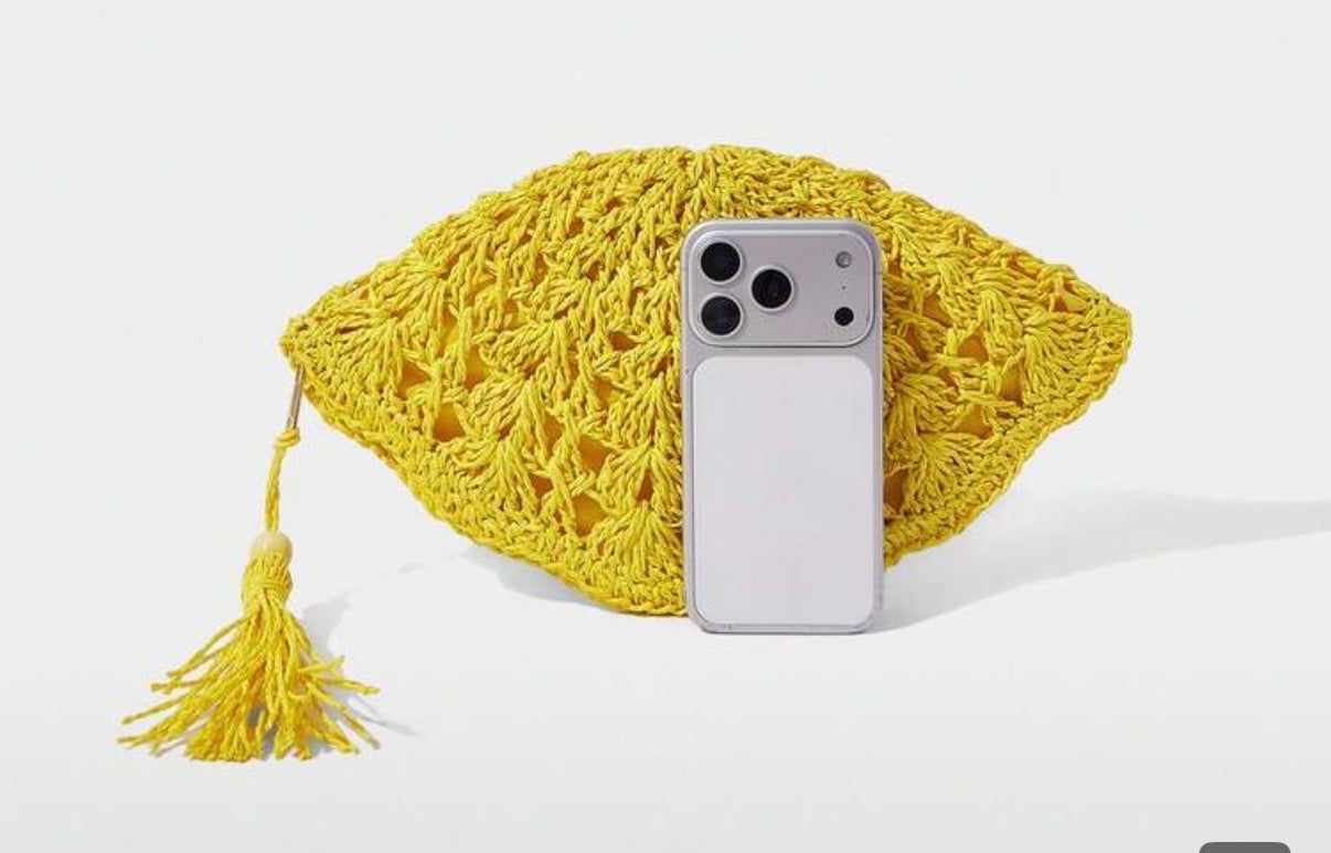 Yellow Shell Clutch Bag