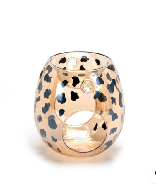 Cheetah Print Glass Wax Burner