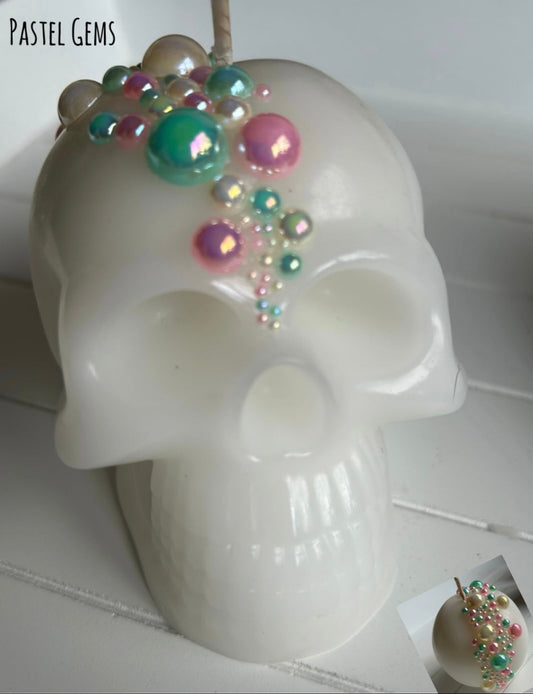 White Pastel Gem Skull