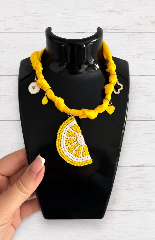 Lemon Silk Statement Necklace