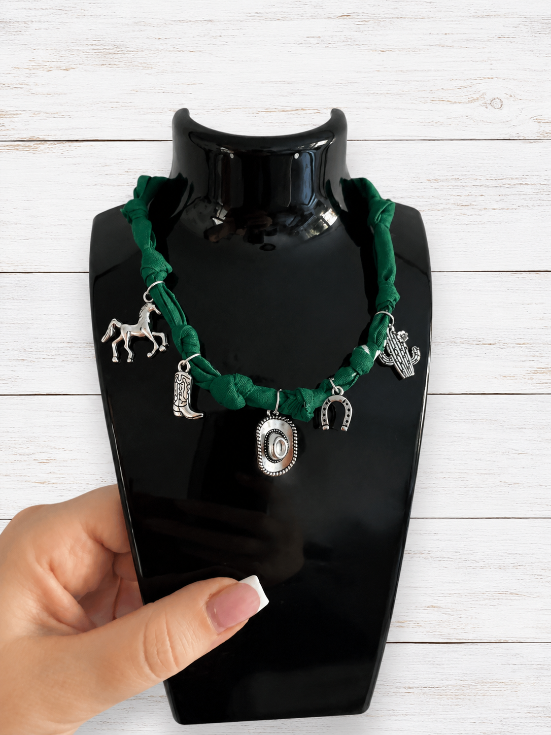 Green Cowboy Bandana Necklace
