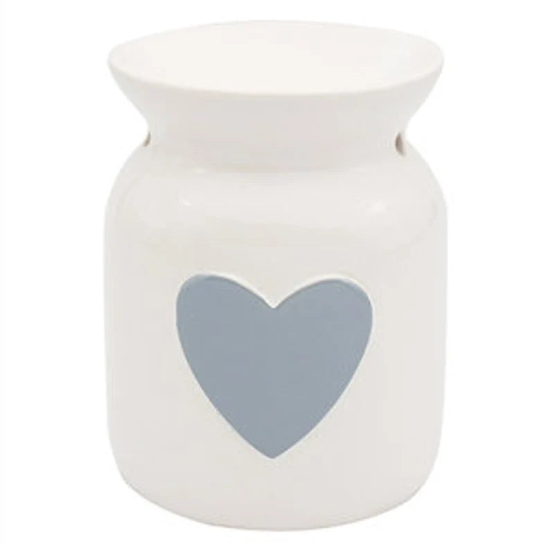 White and Grey Heart Wax Burner