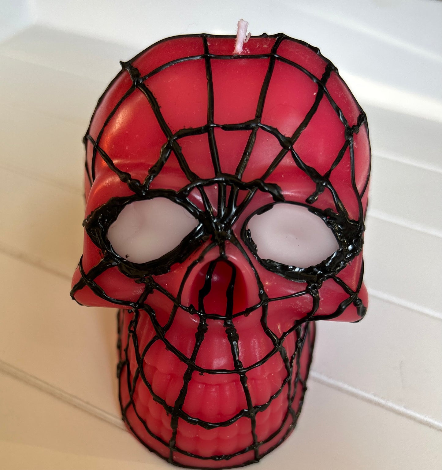 Spider man skull candle